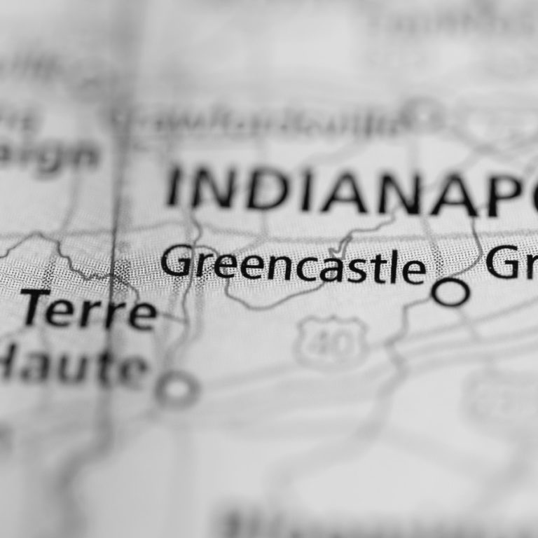 Map of Greencastle IN.